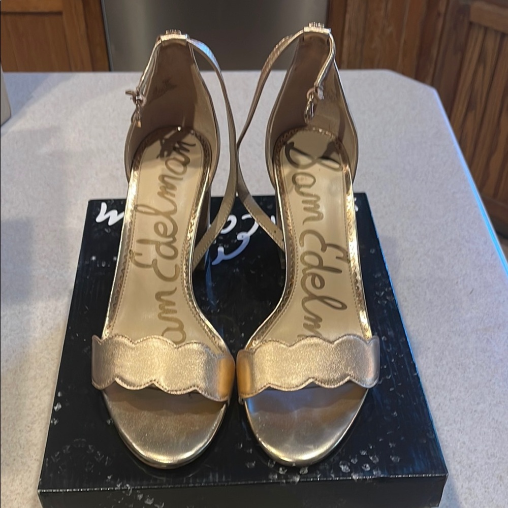 Sam Edelman Metallic Gold Heels